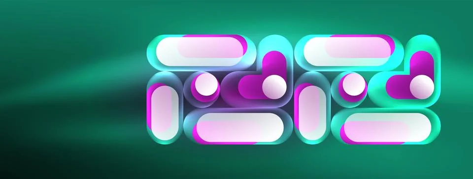 Neon circle abstract background. Template for wallpaper, banner, presentation Illustrazione stock