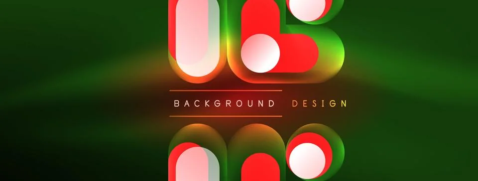 Neon circle abstract background. Template for wallpaper, banner, presentation Illustrazione stock