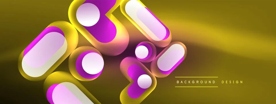 Neon circle abstract background. Template for wallpaper, banner, presentation Illustrazione stock
