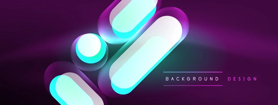 Neon circle abstract background. Template for wallpaper, banner, presentation 库存插图