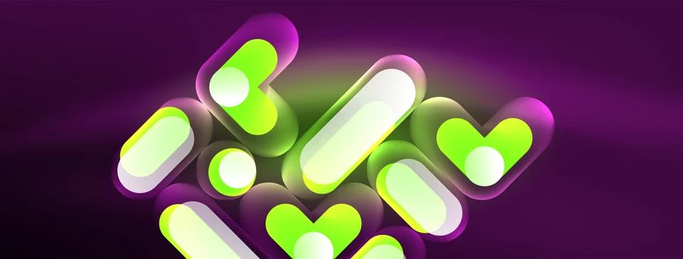 Neon circle abstract background. Template for wallpaper, banner, presentation Illustrazione stock