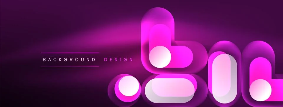 Neon circle abstract background. Template for wallpaper, banner, presentation 스톡 일러스트