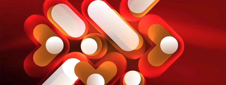 Neon circle abstract background. Template for wallpaper, banner, presentation 库存插图