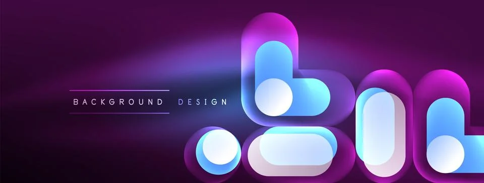 Neon circle abstract background. Template for wallpaper, banner, presentation Stock Illustration