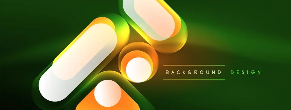 Neon circle abstract background. Template for wallpaper, banner, presentation Stock Illustration