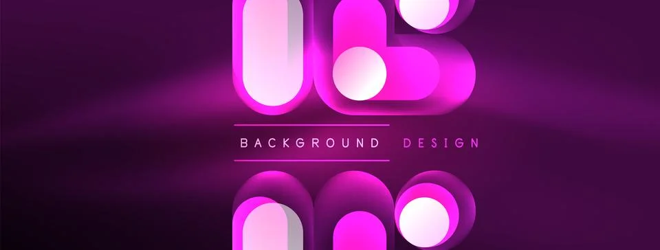 Neon circle abstract background. Template for wallpaper, banner, presentation Stock Illustration