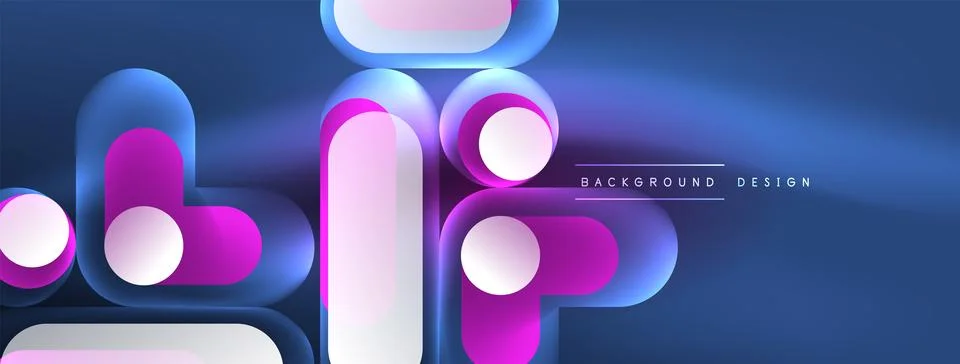 Neon circle abstract background. Template for wallpaper, banner, presentation Stock Illustration