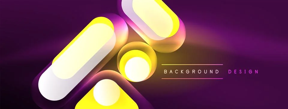 Neon circle abstract background. Template for wallpaper, banner, presentation 库存插图