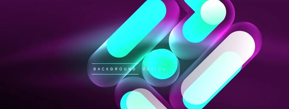 Neon circle abstract background. Template for wallpaper, banner, presentation Stock Illustration