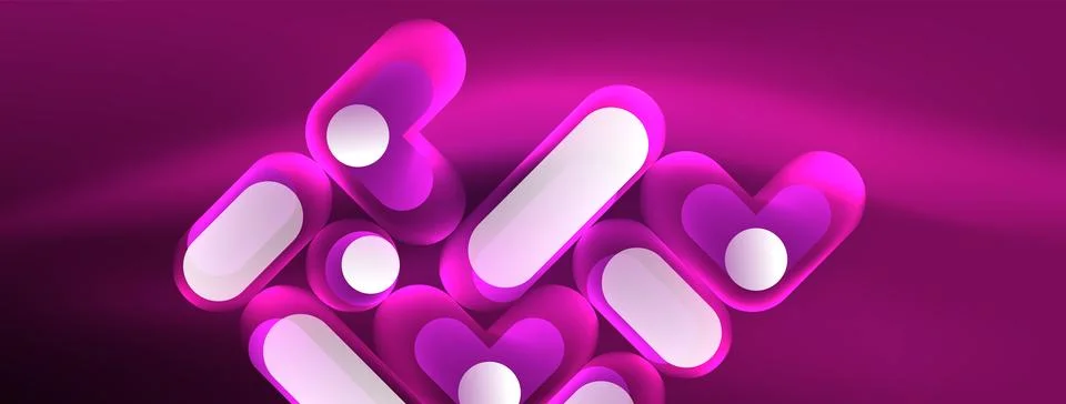 Neon circle abstract background. Template for wallpaper, banner, presentation Illustrazione stock