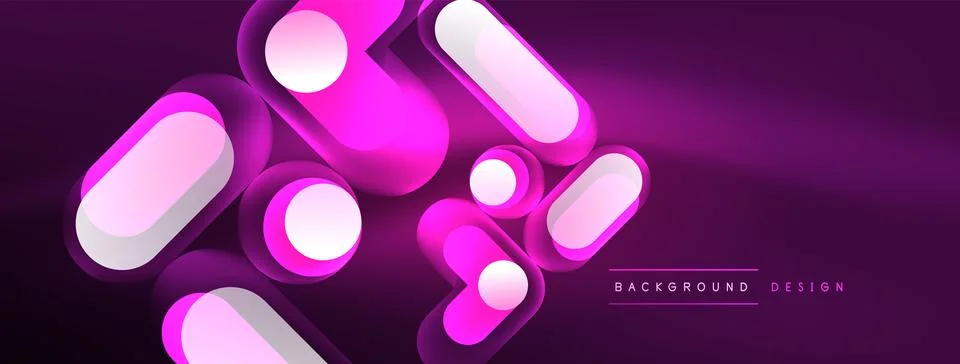 Neon circle abstract background. Template for wallpaper, banner, presentation Stock Illustration