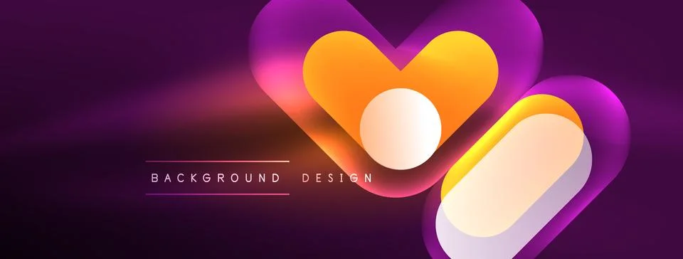 Neon circle abstract background. Template for wallpaper, banner, presentation Stock-Illustration