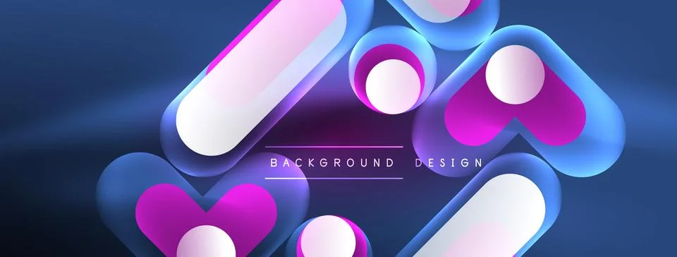 Neon circle abstract background. Template for wallpaper, banner, presentation Stock Illustration