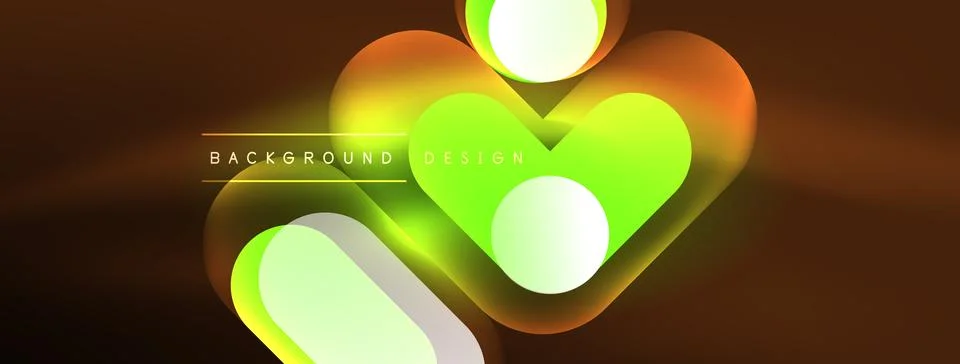 Neon circle abstract background. Template for wallpaper, banner, presentation Illustrazione stock