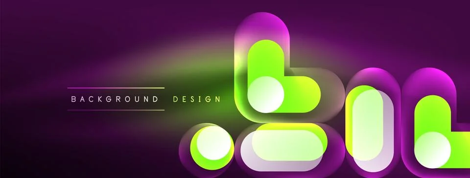 Neon circle abstract background. Template for wallpaper, banner, presentation Stock Illustration