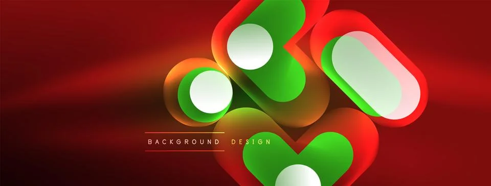 Neon circle abstract background. Template for wallpaper, banner, presentation Stock Illustration
