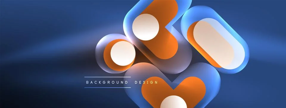 Neon circle abstract background. Template for wallpaper, banner, presentation Stock Illustration