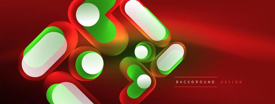 Neon circle abstract background. Template for wallpaper, banner, presentation Illustrazione stock