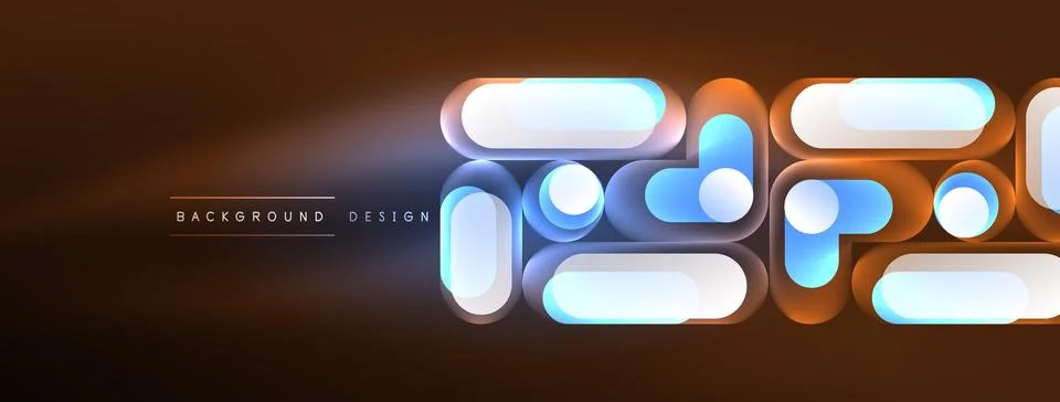 Neon circle abstract background. Template for wallpaper, banner, presentation Stock Illustration