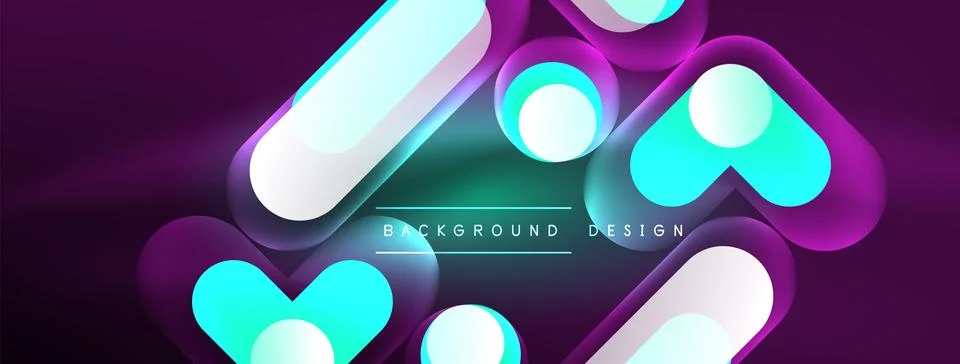 Neon circle abstract background. Template for wallpaper, banner, presentation 库存插图
