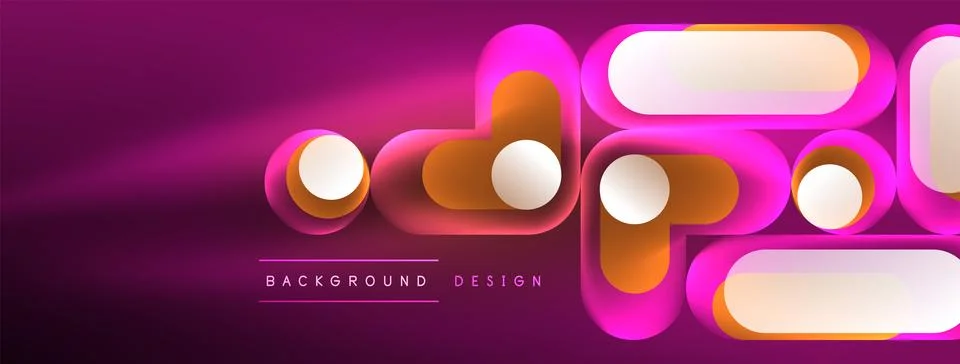 Neon circle abstract background. Template for wallpaper, banner, presentation Stock Illustration