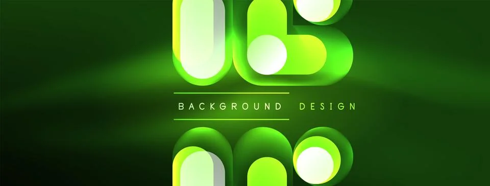 Neon circle abstract background. Template for wallpaper, banner, presentation Illustrazione stock