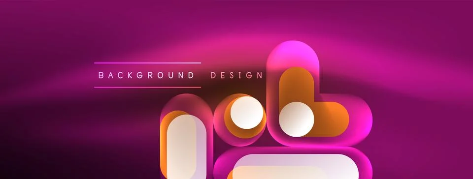 Neon circle abstract background. Template for wallpaper, banner, presentation Illustrazione stock