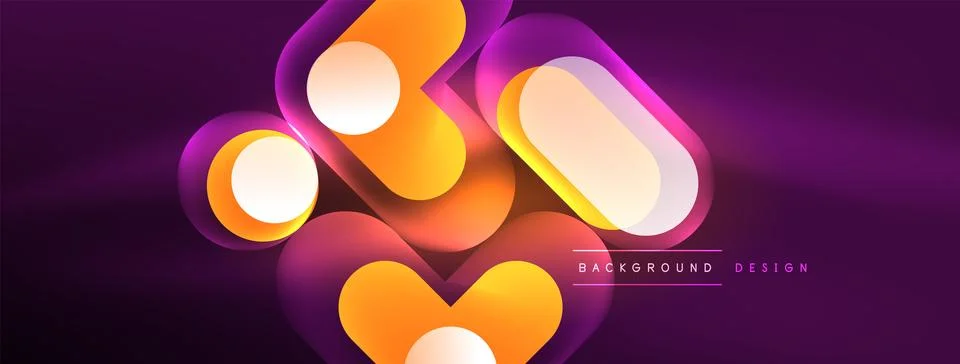 Neon circle abstract background. Template for wallpaper, banner, presentation 스톡 일러스트