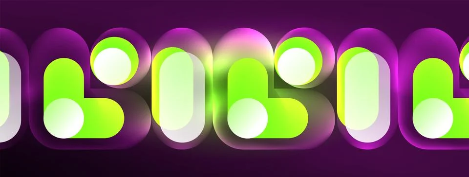 Neon circle abstract background. Template for wallpaper, banner, presentation Stock Illustration