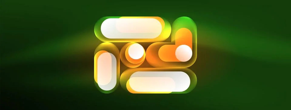 Neon circle abstract background. Template for wallpaper, banner, presentation Stock Illustration