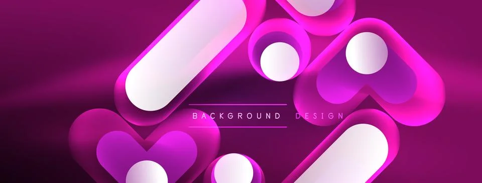 Neon circle abstract background. Template for wallpaper, banner, presentation Stock Illustration