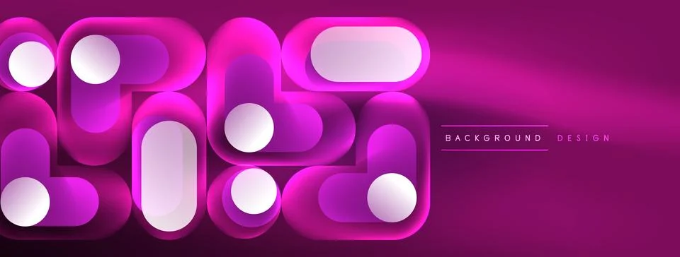 Neon circle abstract background. Template for wallpaper, banner, presentation 스톡 일러스트