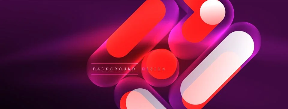 Neon circle abstract background. Template for wallpaper, banner, presentation Stock Illustration