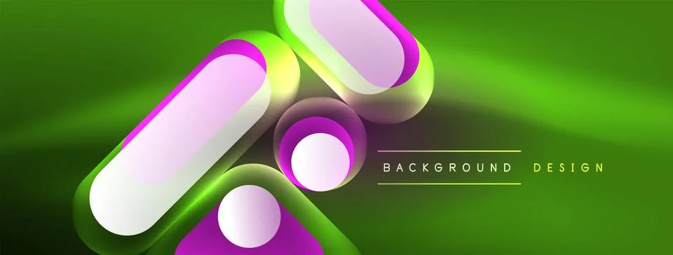 Neon circle abstract background. Template for wallpaper, banner, presentation Stock Illustration