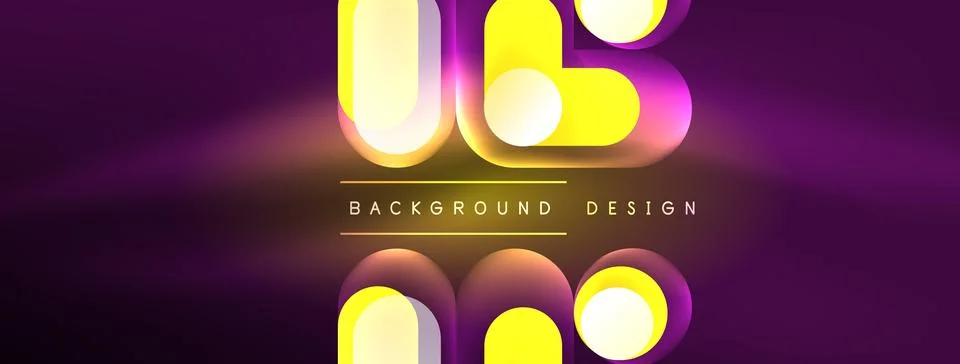 Neon circle abstract background. Template for wallpaper, banner, presentation 스톡 일러스트