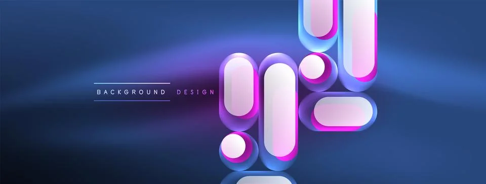 Neon circle abstract background. Template for wallpaper, banner, presentation Stock Illustration