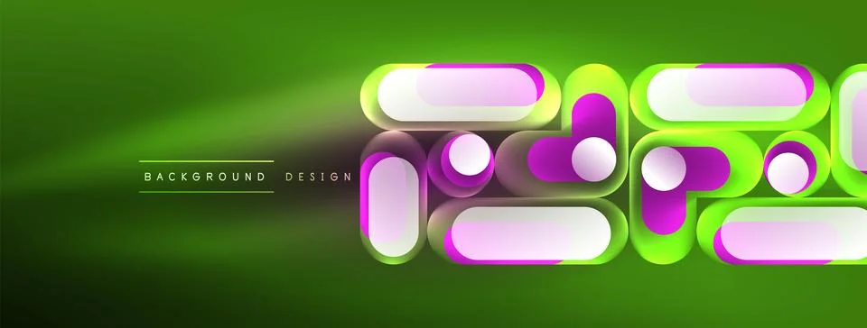 Neon circle abstract background. Template for wallpaper, banner, presentation Stock Illustration