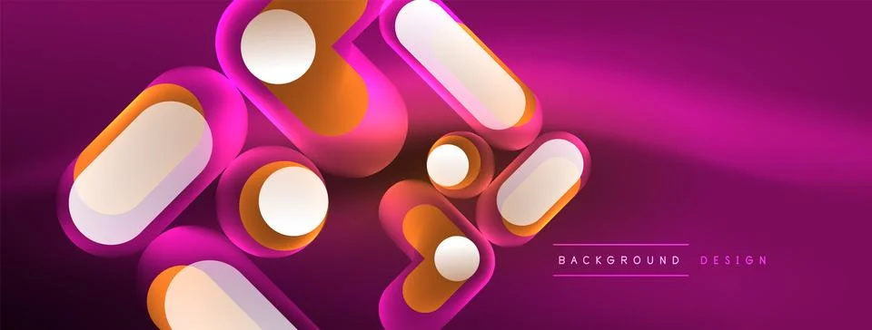 Neon circle abstract background. Template for wallpaper, banner, presentation 库存插图