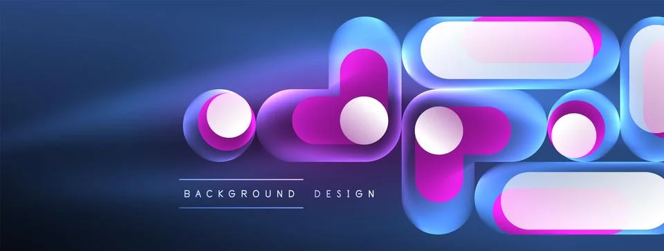 Neon circle abstract background. Template for wallpaper, banner, presentation Stock Illustration