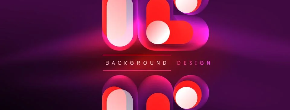 Neon circle abstract background. Template for wallpaper, banner, presentation Stock Illustration