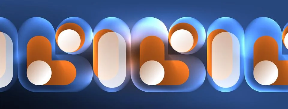 Neon circle abstract background. Template for wallpaper, banner, presentation Stock Illustration