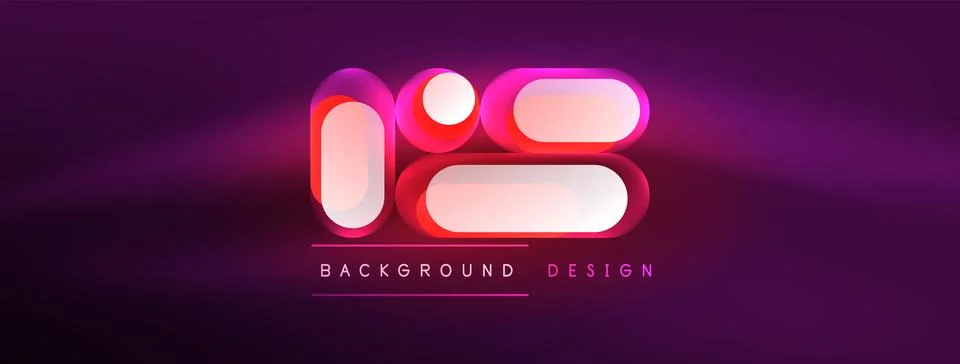 Neon circle abstract background. Template for wallpaper, banner, presentation 스톡 일러스트