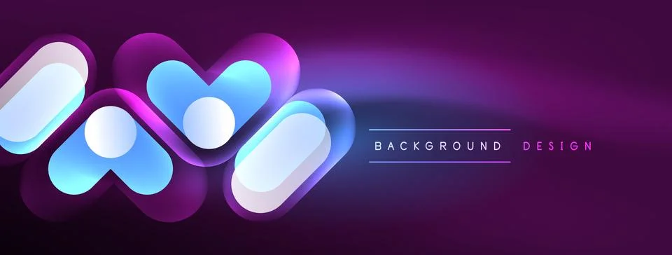 Neon circle abstract background. Template for wallpaper, banner, presentation 库存插图