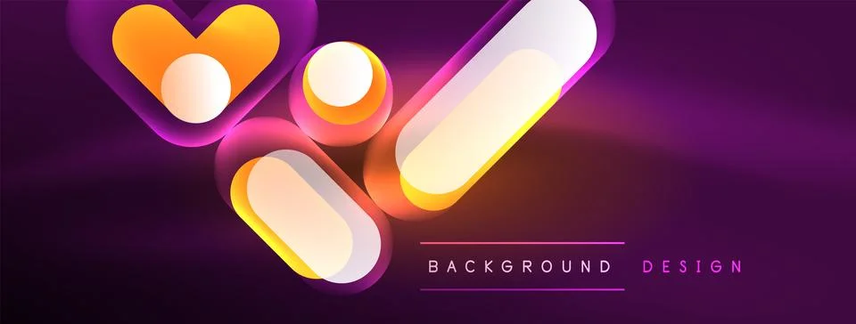 Neon circle abstract background. Template for wallpaper, banner, presentation Stock Illustration