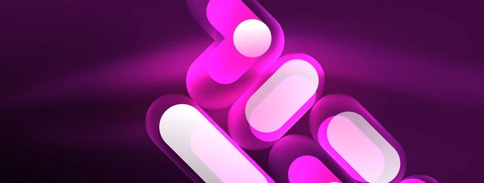 Neon circle abstract background. Template for wallpaper, banner, presentation Stock Illustration