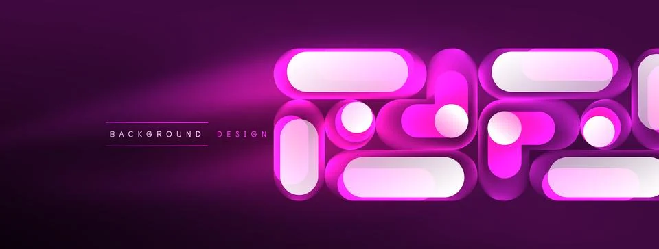 Neon circle abstract background. Template for wallpaper, banner, presentation 库存插图