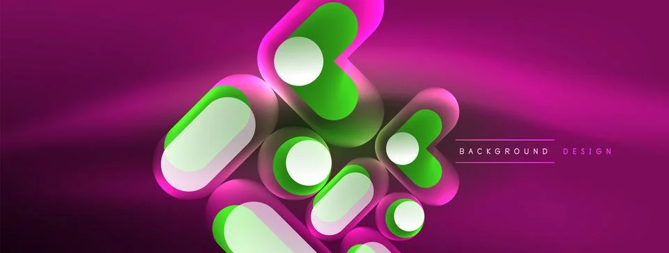 Neon circle abstract background. Template for wallpaper, banner, presentation Illustrazione stock