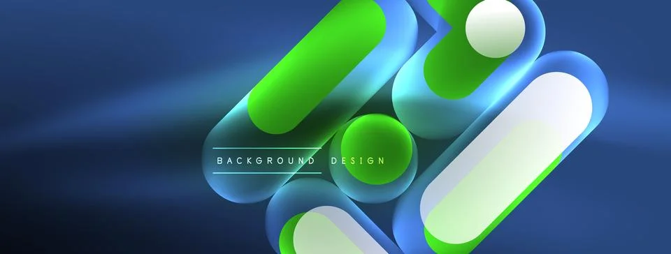 Neon circle abstract background. Template for wallpaper, banner, presentation Illustrazione stock