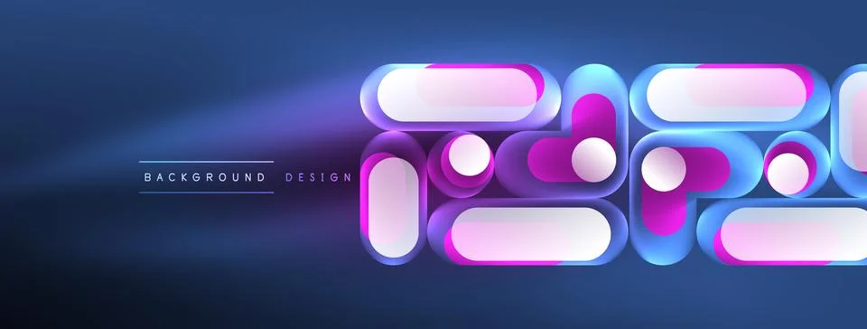 Neon circle abstract background. Template for wallpaper, banner, presentation 库存插图