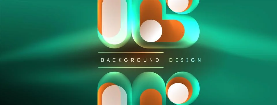 Neon circle abstract background. Template for wallpaper, banner, presentation Stock Illustration